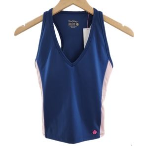 Lilly Pulitzer Luxietics Vanti Bra Tank Oyster Bay Navy Womens Size X-Small